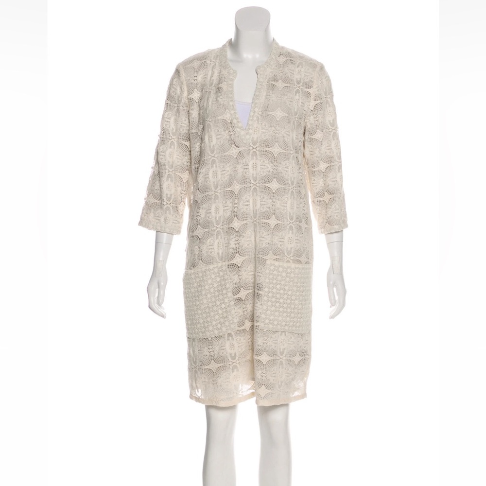 Designer lace shirt dress